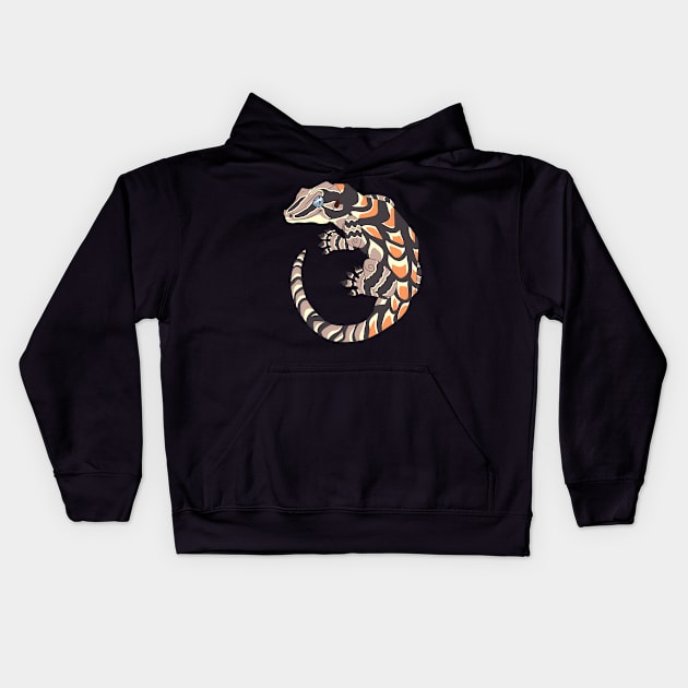 Orange Blotch Gargoyle Gecko Kids Hoodie by TwilightSaint